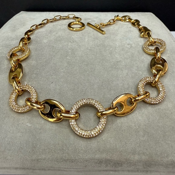 Ann Taylor paved crystal link necklace (Gucci link)